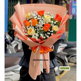 Picture of Bó hoa chúc mừng tone vàng cam - HB1088