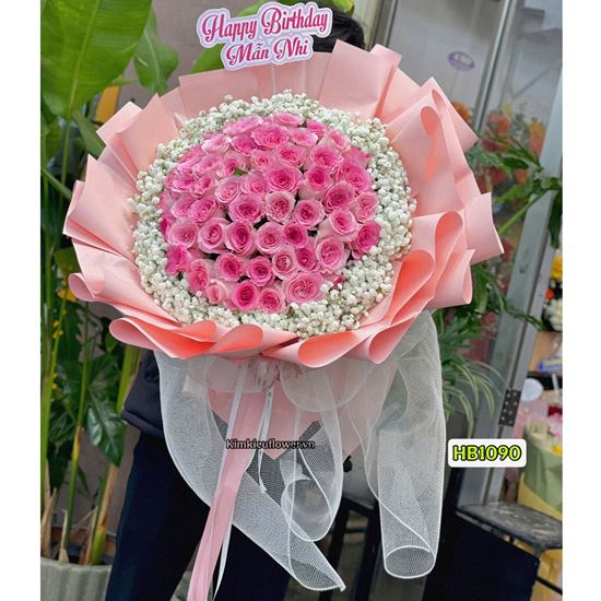 Picture of Bó hoa chúc mừng hồng lạc thần mix baby - HB1090