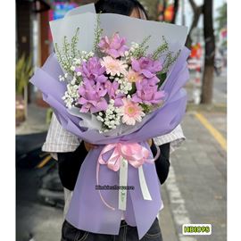 Picture of Bó hoa chúc mừng tone tím - HB1098