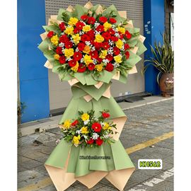 Picture of Kệ hoa chúc mừng tone đỏ vàng - KH562