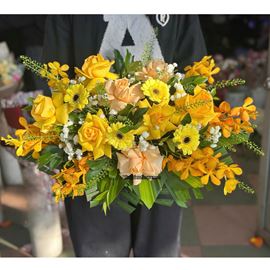 Picture of Đĩa hoa chúc mừng tone vàng - ĐH52