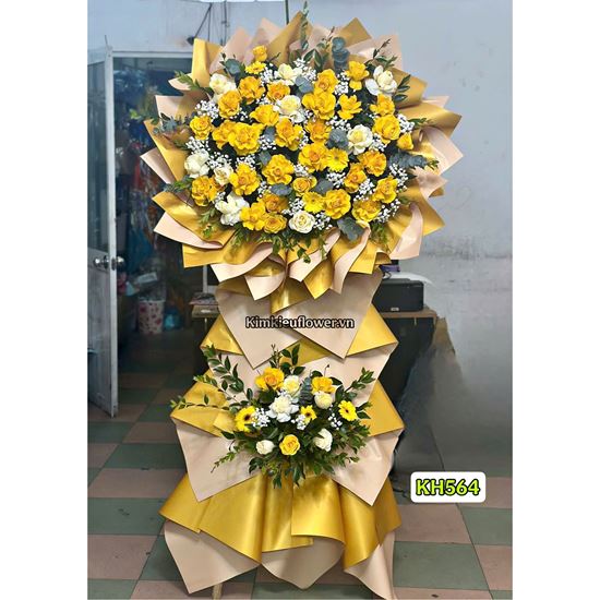 Picture of Kệ hoa chúc mừng tone vàng - KH564