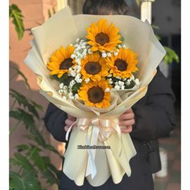Picture of Bó hoa chúc mừng hướng dương mix baby - HB1100
