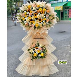 Picture of Kệ hoa chúc mừng tone vàng mix hướng dương - KH567