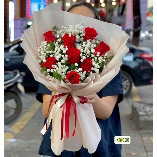 Picture of Bó hoa chúc mừng hoa hồng đỏ - HT03