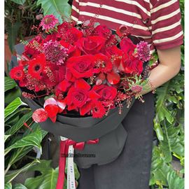 Picture of Bó hoa chúc mừng tone đỏ - HT1011