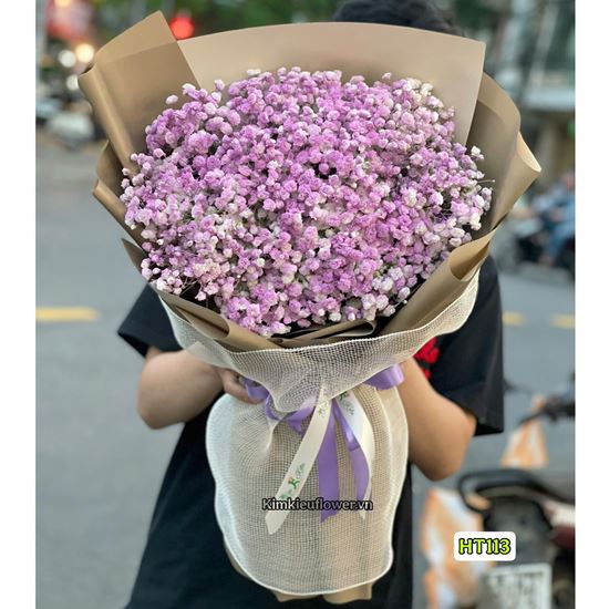 Picture of Bó hoa chúc mừng baby xịt tím - HT113