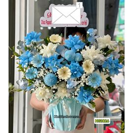 Picture of Giỏ hoa chúc mừng tone xanh - HG1026