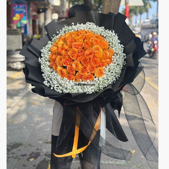 Picture of Bó hoa chúc mừng cam quốc vương mix viền baby - HB1116