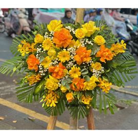 Picture of Đĩa hoa chúc mừng tone vàng cam - ĐH65