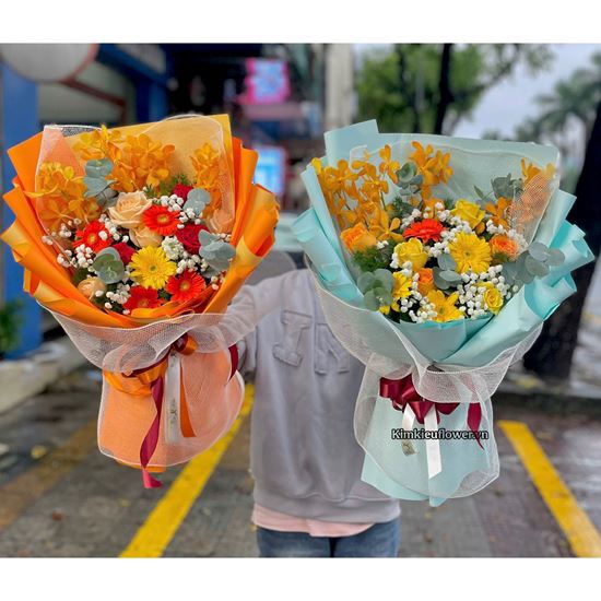 Picture of Hoa bó chúc mừng tone vàng cam ( 1 bó ) - BH11