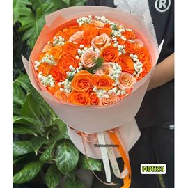 Picture of Bó hoa tone cam kiểu bó tròn - HB1123