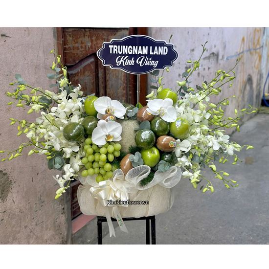Picture of Giỏ trái cây viếng mix lan hồ điệp - HTC39
