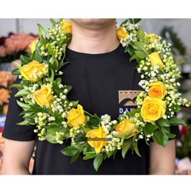Picture of Vòng cổ hoa hồng vàng mix baby - BH22