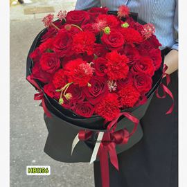 Picture of Bó hoa hồng đỏ mix cẩm chướng - HB1156