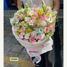 Picture of Bó hoa chúc mừng nhiều màu sắc bó tròn - HB1152