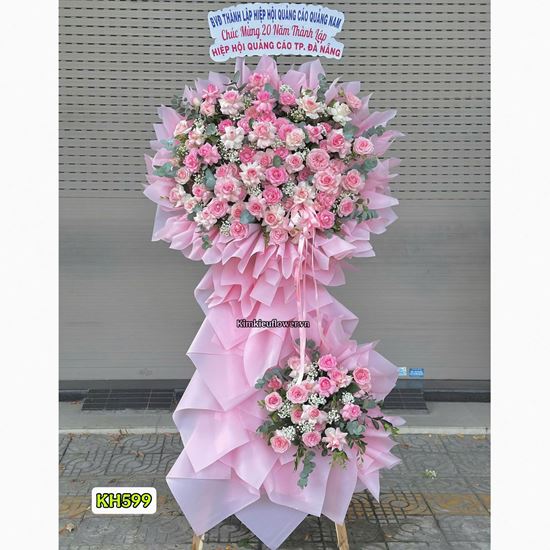 Picture of Kệ hoa chúc mừng tone hồng - KH599