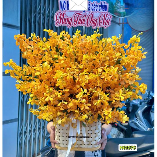 Picture of Giỏ hoa lan mokara vàng - HG1070