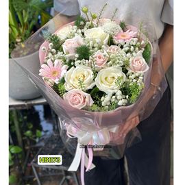 Picture of Bó hoa chúc mừng tone hồng kiểu bó tròn - HB1173