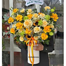 Picture of Bình hoa chúc mừng tone vàng - BI385