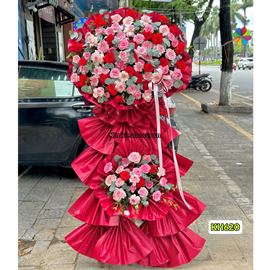 Picture of Kệ hoa chúc mừng tone đỏ hồng - KH620