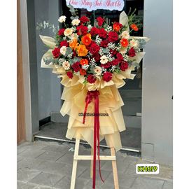 Picture of Kệ hoa chúc mừng tone đỏ cam - KH621