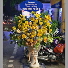 Bình hoa địa lan, hoa hồng - BI155