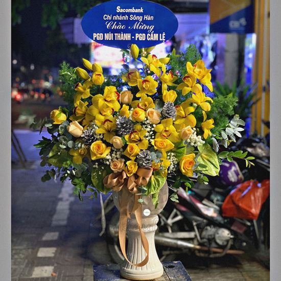 Bình hoa địa lan, hoa hồng - BI155