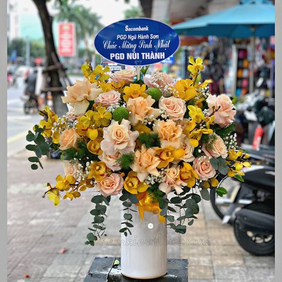 Bình hoa hồng vàng, lan vàng - BI160