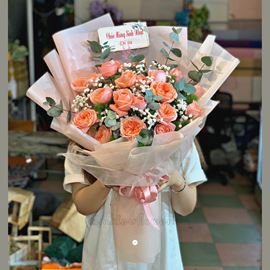 Bó hoa hồng cam london - HB275