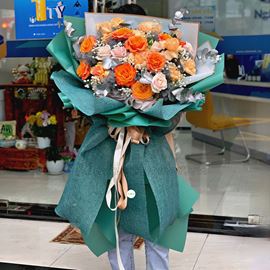 Bó cam spirit, hoa hồng - HB280