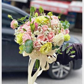 Bó hoa cưới cát tường, hoa hồng  - HC44