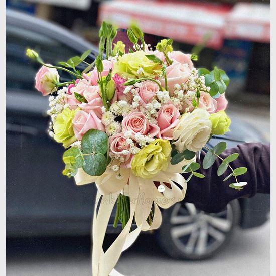 Bó hoa cưới cát tường, hoa hồng  - HC44