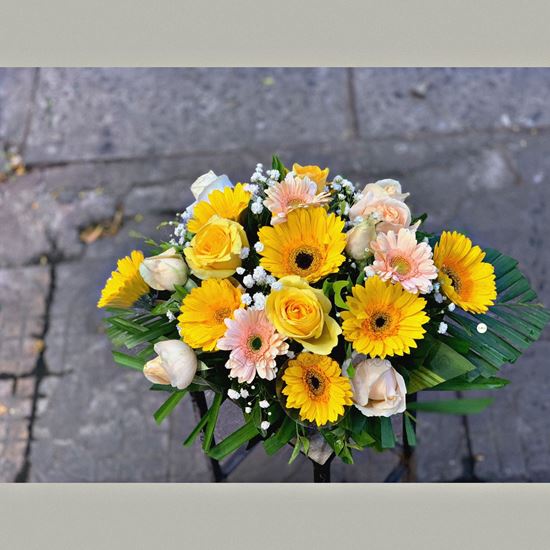 Đĩa hoa đồng tiền, hoa hồng - ĐH05