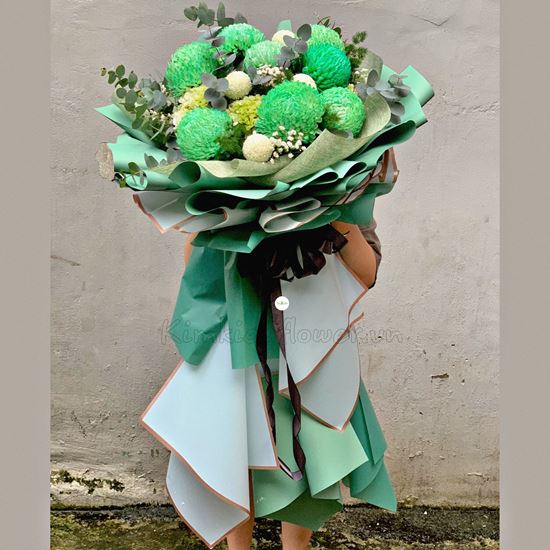 Bó cúc mẫu đơn xanh - HB288