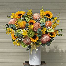 Bình hoa cúc mẫu đơn, hướng dương - BI165