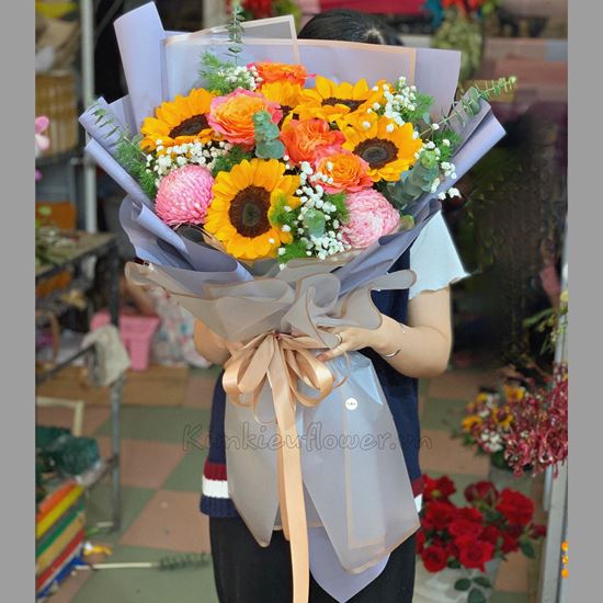 Bó hoa hướng dương, cam spirit - HB292