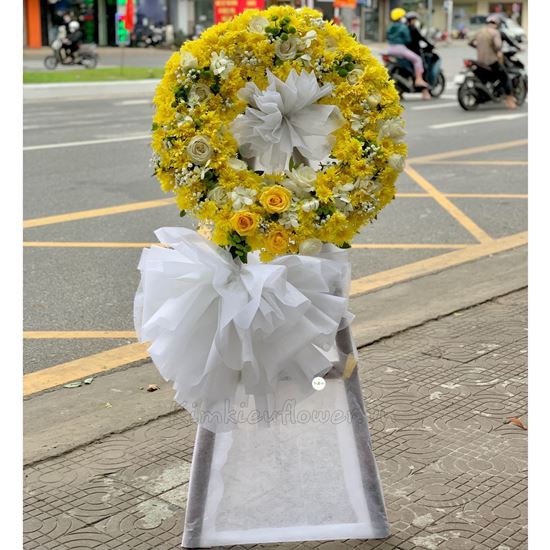 Vòng hoa cúc vàng, hồng trắng - KV103