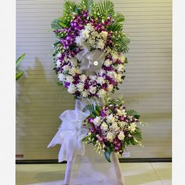 Kệ viếng hồng trắng, lan tím - KV104