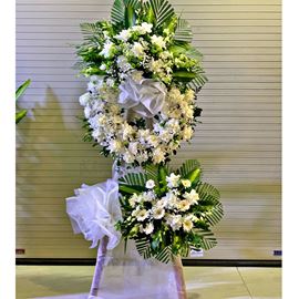 Vòng hoa hồng trắng, lan trắng - KV106