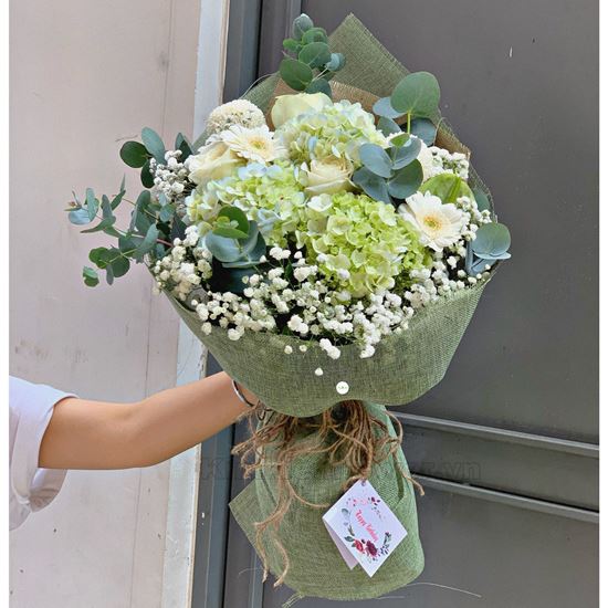 Bó hoa cẩm tú cầu, hoa hồng - HB299