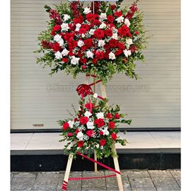 Kệ hoa hồng đỏ, lan đỏ - KH98