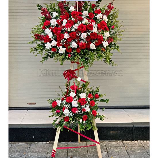 Kệ hoa hồng đỏ, lan đỏ - KH98