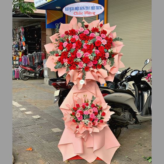 Kệ hoa chúc mừng hồng dâu, hồng đỏ - KH100