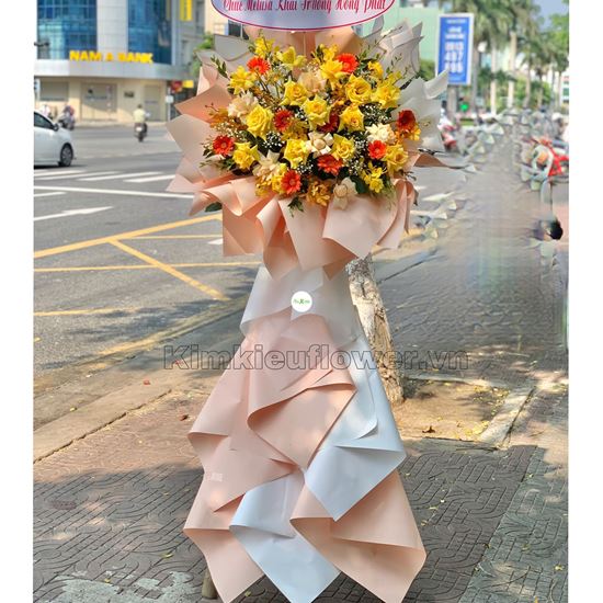 Kệ hoa hồng vàng, đồng tiền cam - KH105