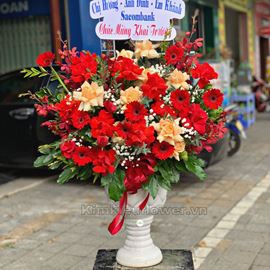 bình hoa hồng đỏ, lan đỏ - BI180