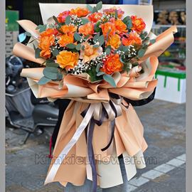 Bó hoa hồng cam spirit - HB315