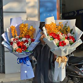 Bó hoa lan, hoa hồng ( 1 bó ) - BH04