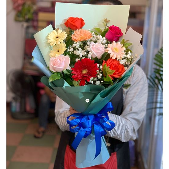 Bó hoa hồng, đồng tiền - BH05