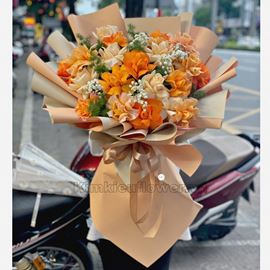 Bó hoa hồng cam quốc vương -  HB322